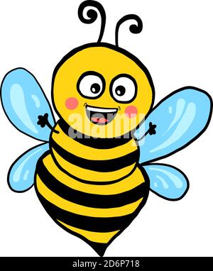Big Happy Bee, illustration, vecteur sur fond blanc. Illustration de Vecteur
