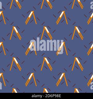 Fournitures de dessin, motif sans couture sur fond violet foncé. Illustration de Vecteur