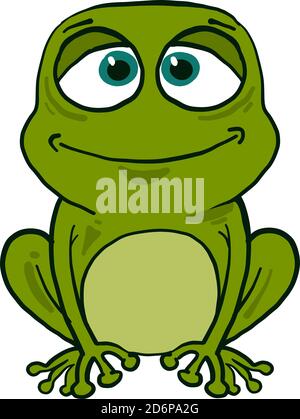 Grosse grenouille, illustration, vecteur sur fond blanc. Illustration de Vecteur