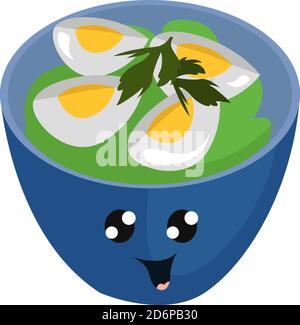 Salade d'œufs, illustration, vecteur sur fond blanc. Illustration de Vecteur