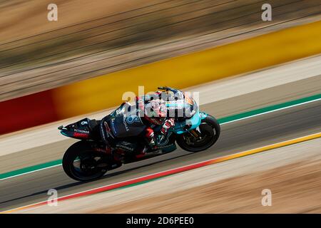 Alcaniz, Espagne. 18 octobre 2020. Fabio Quartararo, de Petronas Yamaha SRT, lors de la course du Grand Prix d'Aragon à Alcaniz, Espagne, 18 octobre 2020. Crédit: Pablo Morano/Xinhua/Alay Live News Banque D'Images