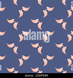 Ailes d'ange, motif sans couture sur fond violet foncé. Illustration de Vecteur