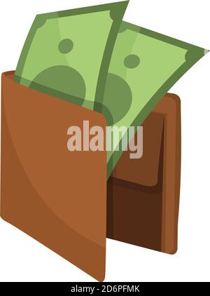 Argent dans le portefeuille, illustration, vecteur sur fond blanc Illustration de Vecteur