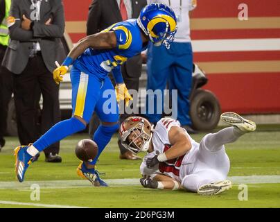 Santa Clara, Californie, États-Unis. 18 octobre 2020. Dans le deuxième trimestre lors d'un match au Levi's Stadium le dimanche 18 octobre 2020 à Santa Clara. Crédit : Paul Kitagaki Jr./ZUMA Wire/Alay Live News Banque D'Images