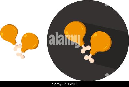 Cuisse de poulet frite, illustration, vecteur sur fond blanc. Illustration de Vecteur