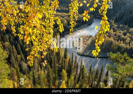 Vue sur l'automne dans le parc national d'Oulanka Banque D'Images