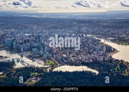 Vue aérienne de Vancouver, Colombie-Britannique Canada Banque D'Images