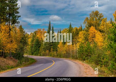 Couleur du feuillage d'automne au parc provincial Sleeping Giant, Thunder Bay, Ontario, Canada.
