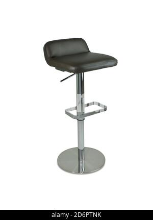 Tabouret moderne noir sur fond blanc Banque D'Images