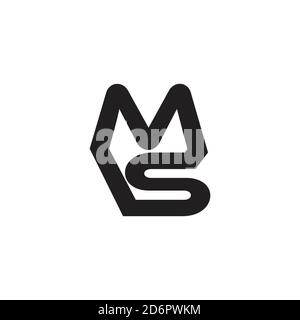 lettre ms symbole de ligne infinie logo vecteur Illustration de Vecteur