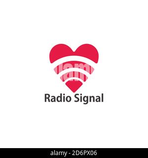 signal radio géométrique symbole de forme d'amour logo vecteur Illustration de Vecteur