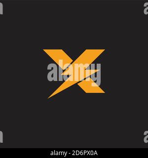 x forme thunder simple plat géométrique logo vecteur Illustration de Vecteur