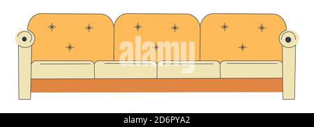 Canapé avec coussins confortables, mobilier pour l'intérieur de la maison Illustration de Vecteur