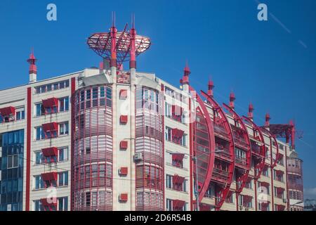 Serbie, Belgrade, Nouvelle Belgrade, bâtiment sur le boulevard Mihajla Pupina Banque D'Images