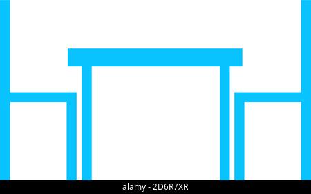 Table avec chaises Icon Flat. Pictogramme bleu sur fond blanc. Symbole d'illustration vectorielle Illustration de Vecteur