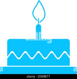 Gâteau d'anniversaire plat Icon. Pictogramme bleu sur fond blanc. Symbole d'illustration vectorielle Illustration de Vecteur