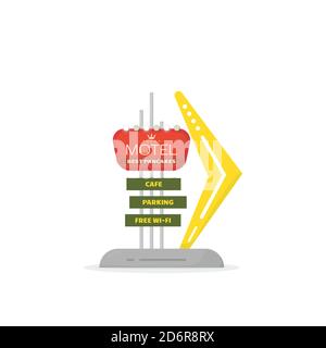 Modèle de signalisation de motel Illustration de Vecteur