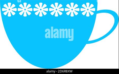Icône de tasse plate. Pictogramme bleu sur fond blanc. Symbole d'illustration vectorielle Illustration de Vecteur
