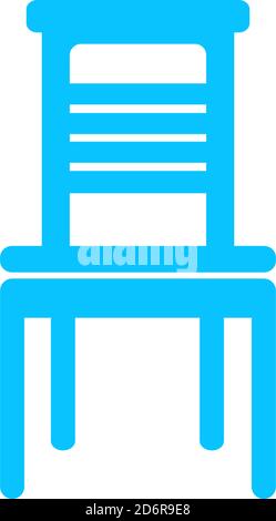 Chaise Icon plate. Pictogramme bleu sur fond blanc. Symbole d'illustration vectorielle Illustration de Vecteur