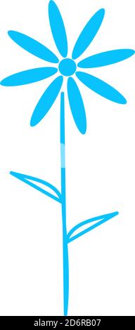 Icône de camomille plate. Pictogramme bleu sur fond blanc. Symbole d'illustration vectorielle Illustration de Vecteur