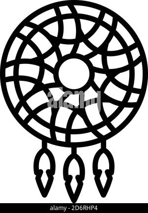Icône mystère Dream Catcher, style de contour Illustration de Vecteur