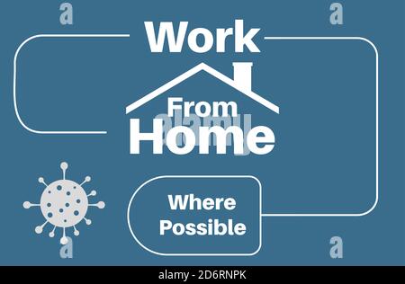 Vecteur de concept de travail à domicile sur fond bleu Illustration de Vecteur