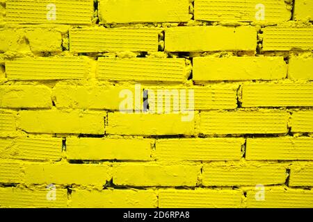 mur en brique jaune pour l'arrière-plan et la texture Banque D'Images