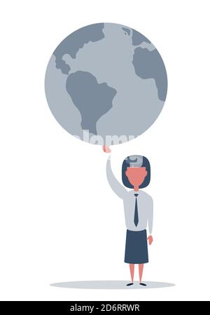 Femme tenant le monde entier entre ses mains Illustration de Vecteur