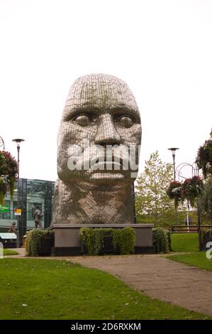 Visage de Wigan Sculpture par rick Kirby Banque D'Images