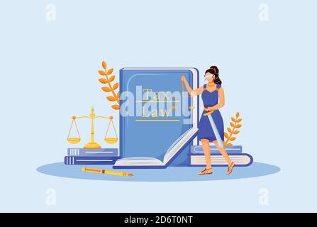 Illustration du vecteur de concept plat de la loi fiscale Illustration de Vecteur