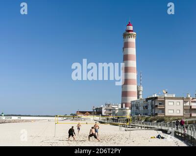 Village côtier de Barra, banlieue d'Aveiro. Aveiro au Portugal sur la côte de l'Atlantique. En raison des nombreux canaux Aveiro est appelé la venise o Banque D'Images