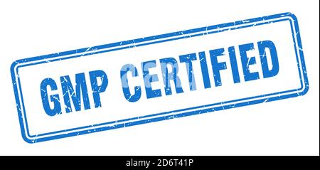 timbre certifié gmp. panneau de grunge carré isolé sur fond blanc Illustration de Vecteur