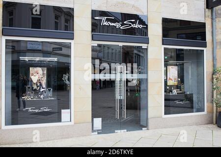 Wiesbaden, Allemagne - 18 octobre 2020 : magasin Thomas Sabo à Wiesbaden, ville. Thomas Sabo est un designer allemand de bijoux. Banque D'Images