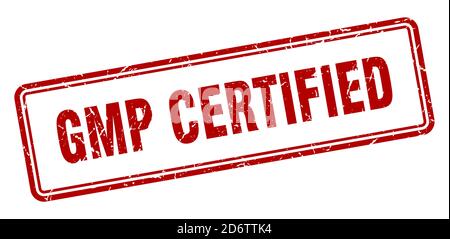 timbre certifié gmp. panneau de grunge carré isolé sur fond blanc Illustration de Vecteur