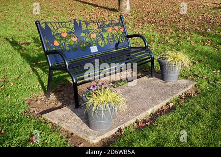 Banc commémoratif pour les soldats perdus, Pentyrch, pays de Galles du Sud Banque D'Images