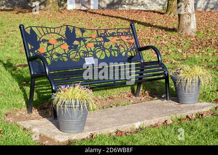 Banc commémoratif pour les soldats perdus, Pentyrch, pays de Galles du Sud Banque D'Images