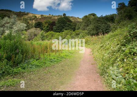 Vue vers Arthur Seat depuis le Loch Duddingston à Édimbourg, Écosse, Royaume-Uni Banque D'Images