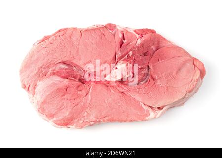 Viande fraîche, grande pièce, filet, isolé sur blanc. Banque D'Images