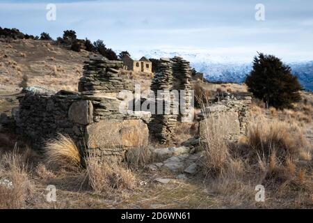 Ville aurifère abandonnée, Welshtown près de Bendigo, Central Otago, South Island, Nouvelle-Zélande Banque D'Images