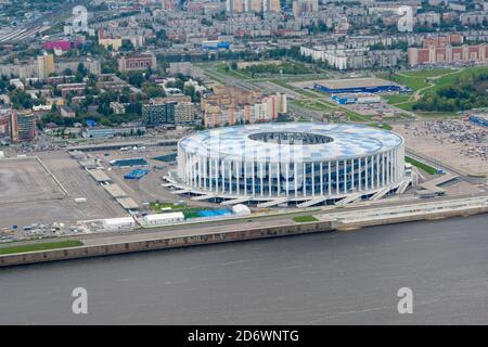 Vue sur le stade Nijni Novgorod. Coupe du monde de la FIFA en Russie Banque D'Images