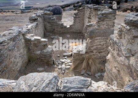 Ville aurifère abandonnée, Welshtown près de Bendigo, Central Otago, South Island, Nouvelle-Zélande Banque D'Images