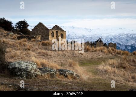 Ville aurifère abandonnée, Welshtown près de Bendigo, Central Otago, South Island, Nouvelle-Zélande Banque D'Images