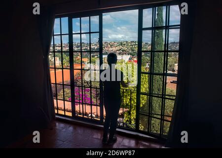Vue sur le colonial San Miguel de Allende, Guanajuato, Mexique Banque D'Images