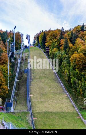 Heini Klopfer Skiflugschanze colline volante par Obersdorf, Allgau, Bavière, (Bayern) Allemagne Banque D'Images