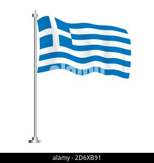 Drapeau grec. Drapeau vague isolé du pays de Grèce. Illustration vectorielle. Illustration de Vecteur