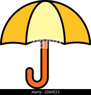 icône parapluie sur fond blanc, style de ligne et de remplissage, illustration vectorielle Illustration de Vecteur