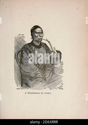 Un commerçant en Chine du navire marchand : voyages d'un marin pour voir le monde [autour du monde] par Nordhoff, Charles, 1830-1901 gravé par C. Laplante; quelques illustrations de W.L. Wyllie Publisher New York : Dodd, Mead & Co. 1884 Banque D'Images