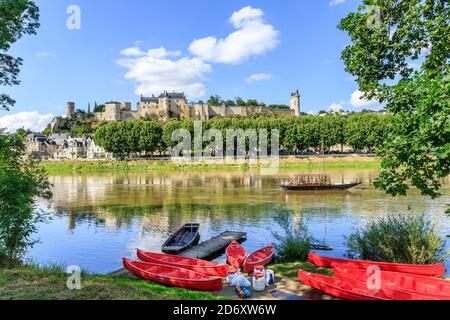 France, Indre et Loire Parc naturel régional de l'Anjou Touraine, Vallée de la Loire classée au patrimoine mondial de l'UNESCO, Château de Chinon, forteresse royale Banque D'Images