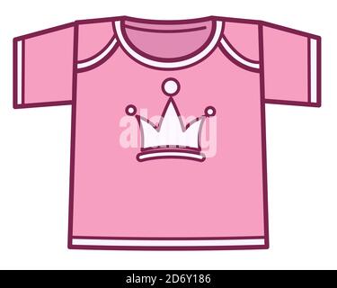 T-shirt rose pour petite princesse, fille vecteur de vêtements Illustration de Vecteur