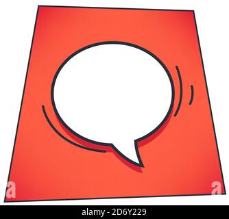 Bulle de pensée ou de dialogue, nuage de message sur rouge Illustration de Vecteur